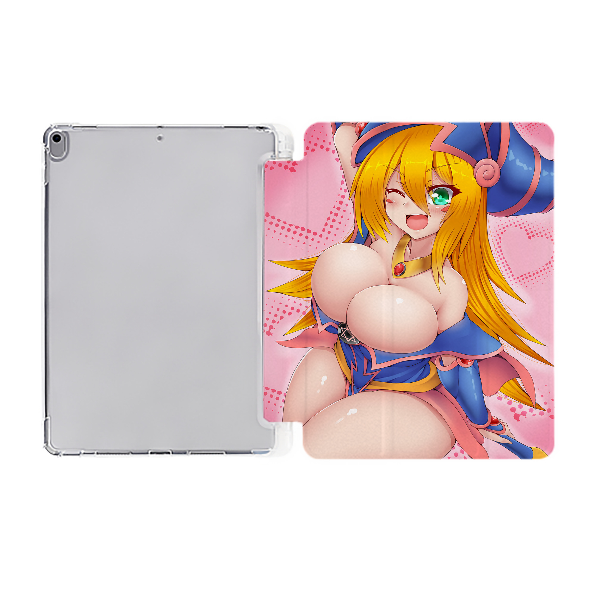 （画像用） 遊☆戯☆王 Yu-Gi-Oh! IPad ケース ペン収納付き 三つ折りスタンド PUレザー×シリコン 対応機種9.5/10.5/10.9インチ